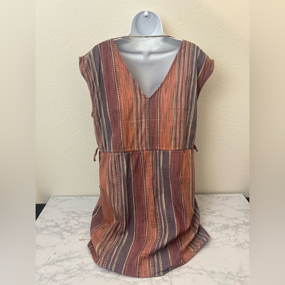 Spirit Of Grace Striped High Low Wrap Dress Size Medium Waist Tie Sleeveless - Picture 4 of 6